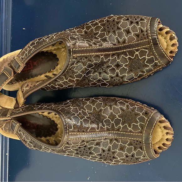 Pikolinos Brown Leather Peep-Toe Sandals size 8 - Picture 7 of 7